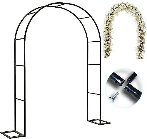 Arche de Jardin en Métal Noir Solide pour Plantes Grimpantes Anti-Déformation Treillis Résistant aux Intempéries pour Jardin Patio Décoration Mariage,120×220×40cm