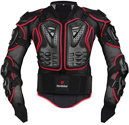 Herobiker Moto Full Body Armour pour femme Dos Coffre protection Gear Motocross motos Protector Veste moto 2 styles, Red