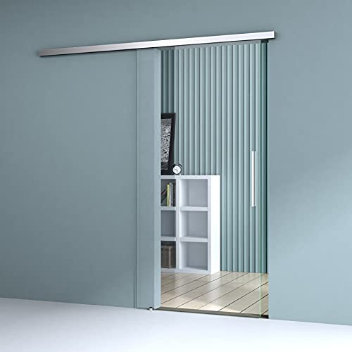 Durovin 900 × 2050mm Internal Sliding Glass Door – 8mm Clear Tempered Glass, Soft Close System, Premium Hardware, Bar Handle, Heavy-Duty 6.7ft Track for Bathroom, Kitchen, Living Room & Bedroom