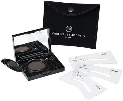 CAREBELL EYEBROWS 10 / Maquillaje para Cejas/C-02 CHARCOAL/Castaño ceniza medio y oscuro/negro y grises/Waterproof.