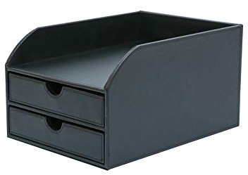 OSCO Faux Leather 2 Tier Sorter with Letter Tray