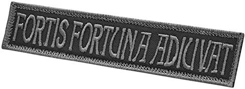 Fortis Fortuna Adiuvat Subdued 1x5 Name Tape John Wick Morale Tactical Military Fastener Patch
