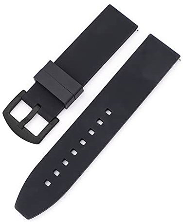 ZXF Uhrenarmband, 16mm 18mm 20mm 22mm 24mm 26mm 28mm Silikon Watch Strap Sport Quick Release Handgelenk Band Armband Silikon Gummi Uhrenarmband (Band Color : Black B, Band Width : 28mm)