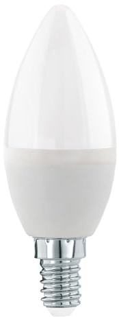 EGLO E14 LED-lampa dimbar, glödlampa i ljusform, 7 | 5 Watt (motsvarar 60 Watt), 806 Lumen, glödlampa ljus varm vit, 3000k, opalvit, C37, Ø 3,7 cm