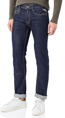 REPLAY Rocco Aged Jeans, 009 Azul Medio, 28W x 34L para Hombre