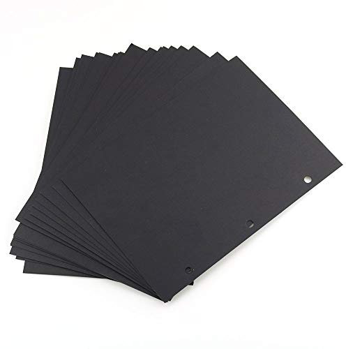 YILEEY Fotoalbum Schwarze Seiten Scrapbooking Papier 26x17.5cm, Schwarze Nachfüll Seiten für Scrapbooking Album 28 x 21cm, Packung mit 20