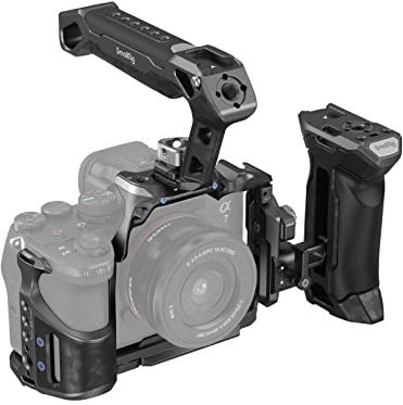 SMALLRIG A7 IV Cage Käfig mit Oberem Griff, HDMI Kabelklemme und Seitlichem Handgriff, Erweitertes Kit für Sony Alpha 7R V/Alpha 7 IV/Alpha 7S III - 3710