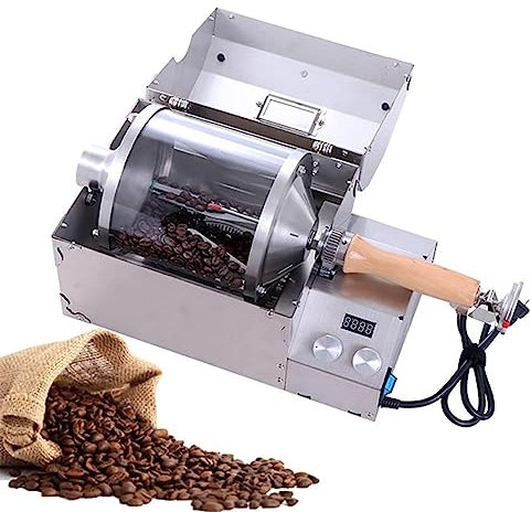XDLYWUZIQ Electric Coffee Bean Roaster, Automatic Coffee Roaster 500g Drum Coffee Bean Roasting Machine,Professional Coffee Bean Roaster for Restaurant, for Baking Coffee, Raw Beans
