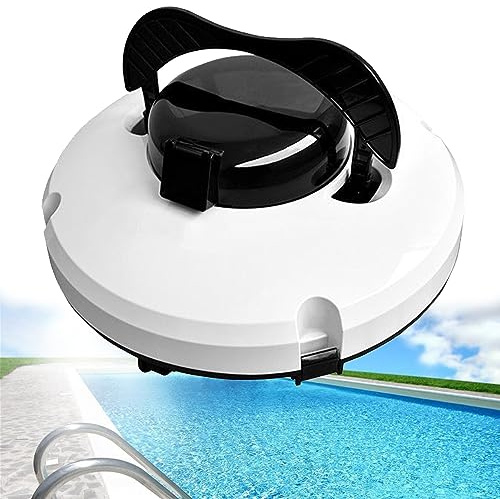 RayGenius Nettoyeur Automatique De Piscine sans Fil, Robot Aspirateur, Autonomie De 120 Minutes Nettoyeur De Piscine Robotisé avec Indicateur LED, Possibilité De Stationnement Automatique