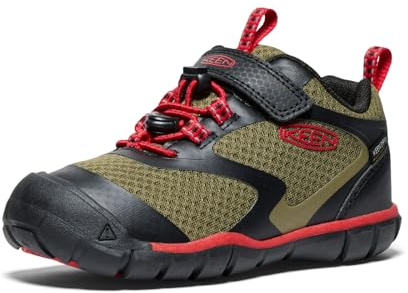 KEEN Unisex-Child Tread Rover Comfortable Easy On Waterproof Sneakers, Martini Olive/Red Carpet, 6