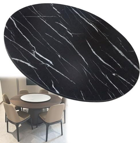 whalebee Plaque Tournante Rond Bords Lisses Plat Rotatif en Bois 50 60 70 80 90cm Plateau De Service pour Table À Manger, Lazy Susan Grand Plateau Tournant pour Table À Manger De Cuisine