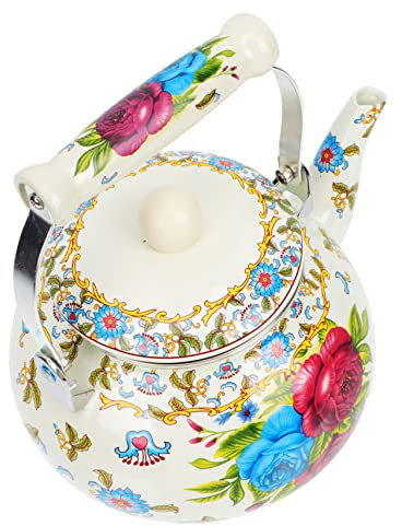 LeGDOr Edelstahl-Wasserkrug, Emaille-Wasserkocher, altmodisches Set aus Edelstahl, pfeifende Frau, Wasserkocher für den Herd