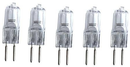 JZLBBC 5Pcs G5.3 50W 24V Halogen Light Bulbs G5.3 24V 100W Halogen Capsule Bulbs GU5.3 Pin Base Warm White 2700K Dimmable,50W