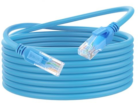 Dutevolns Ligiud Silikon Cat 6 Ethernet Kabel 8 M, Ultra Flexibles Cat 6a Rj45 Kabel, Weiches Gigabit LAN Kabel für Mac, PC, Router, Ps4/5 (Blau)