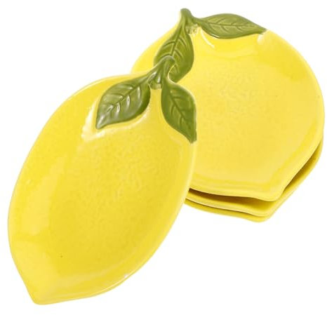 LABRIMP 4stücke Zitronenförmige Keramik Schüssel Für Dessert Obstsalat Servieren Mit Zitronen Teller Für Küche Restaurant Gebraucht