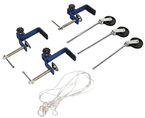 Rod and Pulley Kit, Metal Bench Clamp, Physics Teaching Laboratory Table Mounting Clamp, for Laboratory School Testing Institution