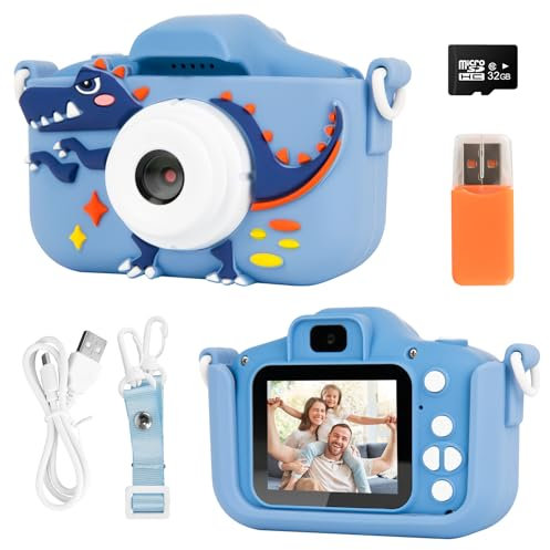 Caméra Numérique Enfant 1080P - Appareil Photo Enfant Vidéo 26MP avec Carte SD 32 Go - Cadeau pour Fille et Garçon 3 à 12 Ans - Idéal pour Noël, Anniversaire et Développement Créatif