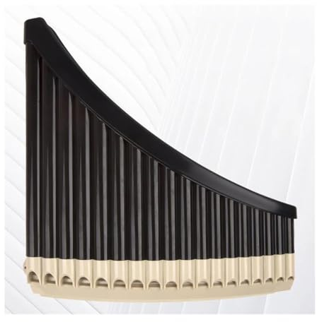 Panflöte Panflöte aus ABS-Kunststoff gebogen 18/16 Töne C-Ton inklusive Mundstück Panflöten abnehmbare untere Halterung(18-BLACK)