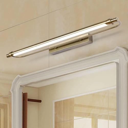 8W LED Spiegelleuchte Vintage Metall Spiegellampe Weißes Licht 6000K Rustikal Bronze-Badezimmer Lampe Wasserdicht Hotel Bad Lampe, Make-up Licht, Frisiertisch Wandlampe Modern Schlafzimmer Lese, L65cm