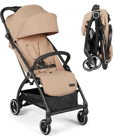 Ickle Bubba Aries Autoold Kinderwagen – federleichtes Design, Multi-Positionen-Neigung und praktischer Auto-Falzmechanismus, großer Sitz von Geburt bis 22 kg, UPF 50+ Verdeck und geräumiger Korb