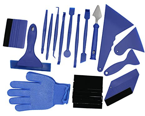 DRESSOOS 21stücke Teiliges Set Fenstertönungs-Werkzeug Rakelschneider Auto-tönungsfolien-werkzeugsatz Vinyl-autofolien-Wrapping-werkzeugsatz Blau