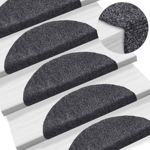 BOWEKAM Home & Garden Selbsthaftende Stufenmatten 5 Stück Dunkelgrau 56x17x3cm Nadelstanzer Möbelwahl