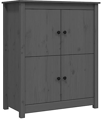 HEFZGDB Sideboard Grau 83x41,5x100 cm Massivholz Kiefer Beistellschrank Küche Barschrank Küchenschränke Vorratsschrank Küche für Küche Wohnstube Café Speisesaal