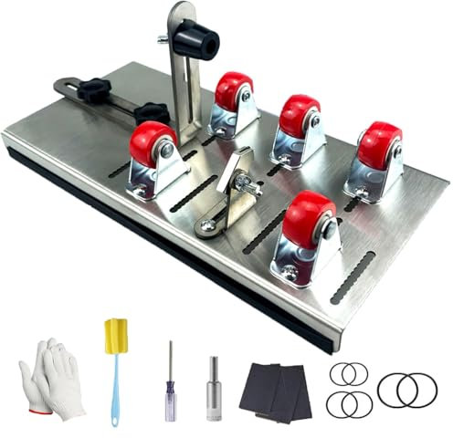 Kit de coupe-bouteille de verre – Coupe-verre réglable pour bouteille de vin avec 5 roues de support, 6 accessoires, et roue stabilisée en polyuréthane résistant à l'usure pour une coupe facile