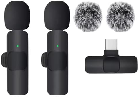 YRF Wireless Lavalier Microphone for iPhone - iPad, Android Phone, Mini Lapel Mic with Noise Reduction and Crystal Sound for Video Recording, Vlogging, TikTok, YouTube (C-Type)