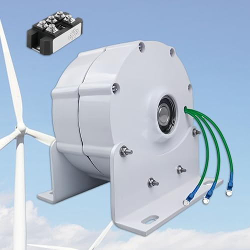 Glowdora 12000 W Permanentmagnetgenerator Mit Niedriger Geschwindigkeit, Dreiphasiger Getriebeloser Permanentmagnetgenerator 12 V/24 V/48 V, Lichtmaschine, Wasserkraft Windturbinengenerator Mit.,24V
