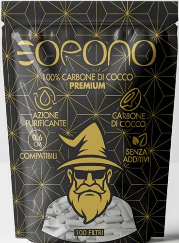 100 Filtri Carbone Attivo Ø6mm Doppia Ceramica - Filtraggio Ottimizzato - Carbone di Cocco Naturale