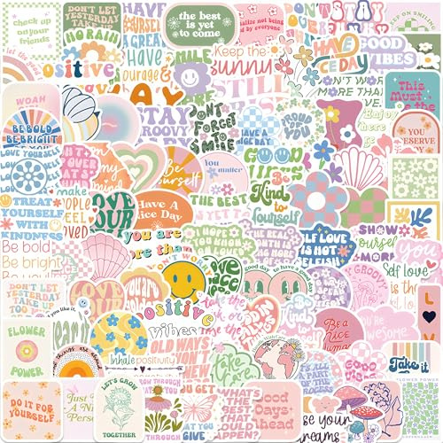 100PCS Motivational & Inspirational Stickers – Durable Waterproof Positive Affirmation Vinyl Decals for Teens & Adults, Perfect for Laptops, Water Bottles, Journals, Vision Boards, Scrapbooks & Gifts