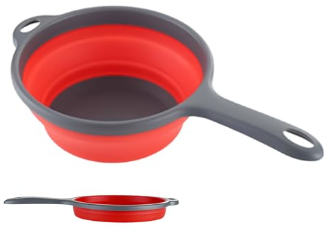 Cazzuola pieghevole con manico lungo, 1400 ml, pala pieghevole con manico lungo, per cucina, bagno, doccia, lavare, risciacquo, versare, pulire, W
