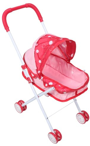 Gatuida Passeggino per bambole: passeggino realistico per neonati, carrozzina giocattolo, giocattolo di finzione per bambine, accessori per bambole, 25x20,4x9,4 pollici