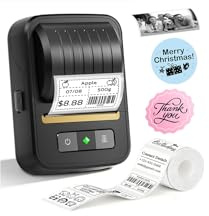 NDYIN Label Makers, Label Maker Machine with Tape, Bluetooth Label Maker, Portable Thermal 2 Inch Label Printer for Small Business, Barcode, Address, Logo, Clothing, Sticker Printer for Phones & PC