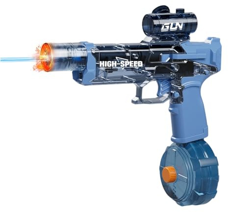 elektrische Wasserpistole mit realistischen Flammenlichteffekten simuliertem Rückstoß, wiederaufladbare automatische Wasserpistole Sommerpool Wasserspielzeug für Kinder, Erwachsene