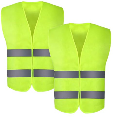 Vaniika Gilets haute visibilité pour enfants, lot de 2 gilets de sécurité haute visibilité, gilets réfléchissants pour les activités de plein air des enfants