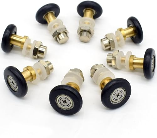 Lot de 8 roulettes partielles pour porte de douche - 25 mm de diamètre
