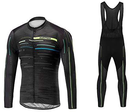 UGLY FROG UFDSJ46 Neue Winter with Fleece Männer Radfahren Langarm Herren Fahrradbekleidung Set Lang Winter Radjacke und Fahrradhosen Thermofleecefutter Radhose mit Sitzpolster