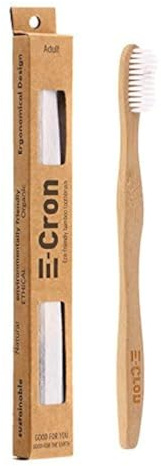 1 x E-Cron Bambus Zahnbürste (Weiß) mit einem umweltfreundlichen, 100% organischem, ergonomischem Griff und mittel hart Borsten. Ihre Handzahnbürste mit dem sauberen und warmen Touch von Bambus.