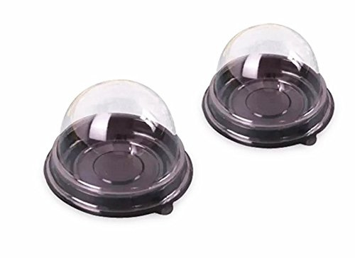 ZYMY 50 pieces 2 of transparent plastic mini cake box muffins box cookies cookies muffins dome box wedding birthday gift box (black)