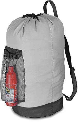 Dalykate Backpack Laundry Bag, Laundry Backpack with Shoulder Straps and Mesh Pocket Durable Nylon Clothes Hamper Bag with Drawstring Closure for College, Travel, Laundromat, Apartment