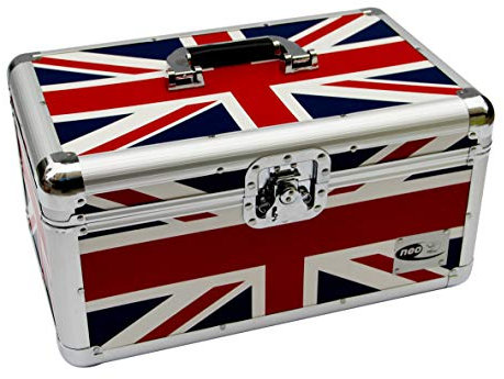 Zilla Union Jack Flag UK 7 200 Single Vinyl Record Aluminium DJ Flight Carry Case Holds 200 Vinyls Tough Strong
