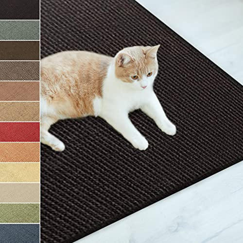 Floordirekt | Tapis Griffoir | Tapis à Chat en Sisal Naturel | 100 x 100 cm | Grattoir Anti-dérapant | Ideal pour Protèger Vos Meubles, Les Canapés et Le Sol | Noir