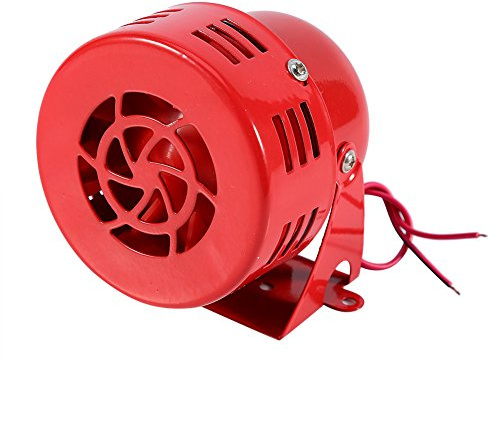 12V Luftangriff Sirene, Auto Sirene 12V Elektroauto LKW Motorrad Gefahrener Luftangriffs Sirenen Horn Alarm Laut 50ern, Auto LKW Motor Angetriebenen Alarm (Rot)