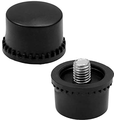 Utoolmart Polyurethan-Hammerkopf, 35 mm Durchmesser, schwarz, runde Köpfe, Ersatz, Schlagkopfspitzen-Set, Gummihammer, Zubehör, 2 Stück