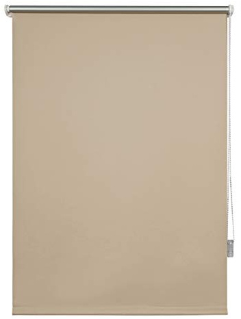 ondeco Thermo-Rollo ohne Bohren, Verdunkelung für Fenster und Türen, Sonnenschutz Fenster innen, Sichtschutz Seitenzugrollo lichtundurchlässig 100x160 cm Beige