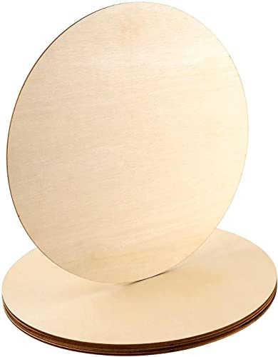LUTER 10 Zoll (25,4 cm), 5 Holzscheiben, runde Holzscheiben, unfertig, Ausschnitte für Basteln, Kreiszeichen aus Holz