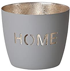 Gift Company Madras Windlicht M Home aus Eisen in der Farbe Flannel-Gold, Maße: 10cm x 10cm x 8,5cm, 1030504030
