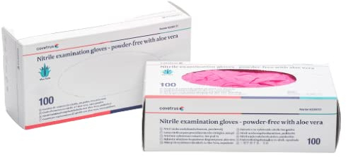 COVETRUS GUANTES NITRILO SIN POLVO ALOE VERA ROSA L 100UD